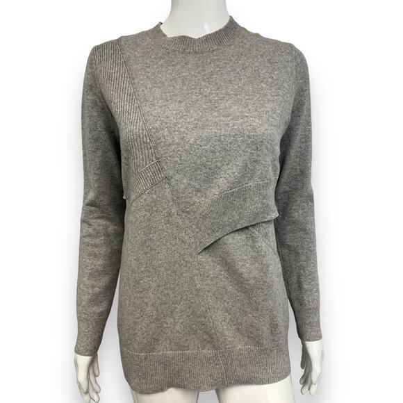 PROENZA SCHOULER Gray Wool Knit Layered Crewneck Long Sleeve Sweater Size XS - Picture 1 of 5